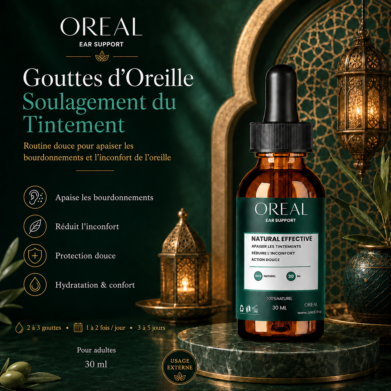 OREAL™ | Soutien auriculaire naturel contre les acouphènes 👂