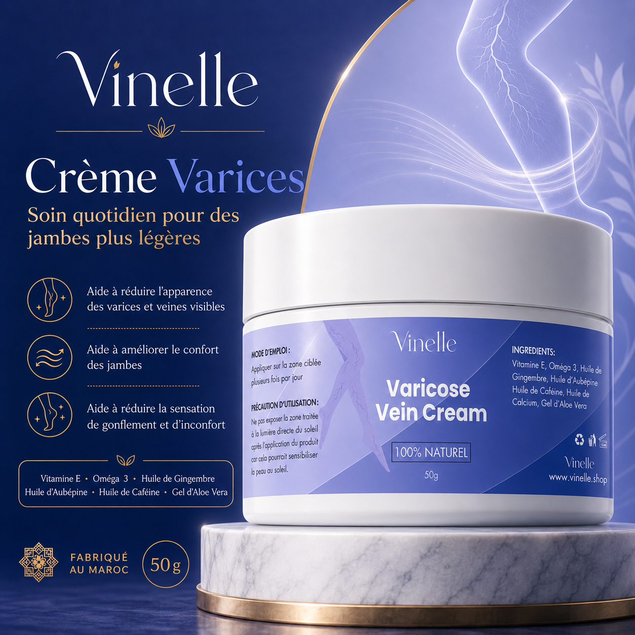Vinelle™ | Stop aux Varices Visibles et aux Jambes Lourdes