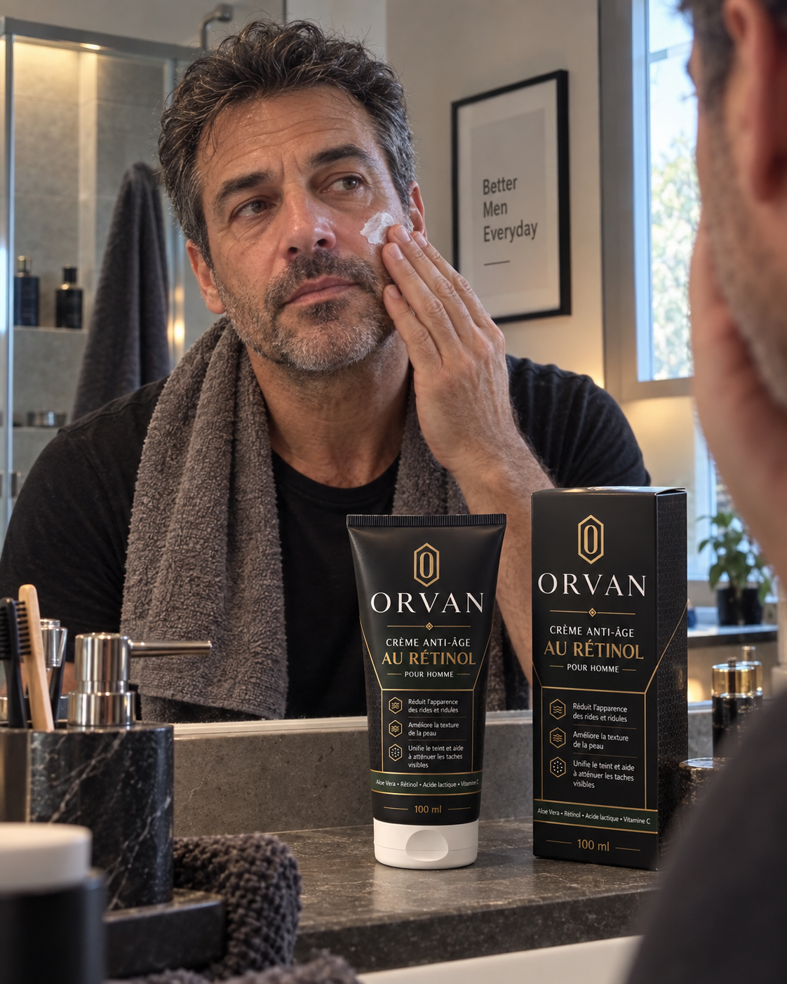Application de la crème ORVAN au quotidien